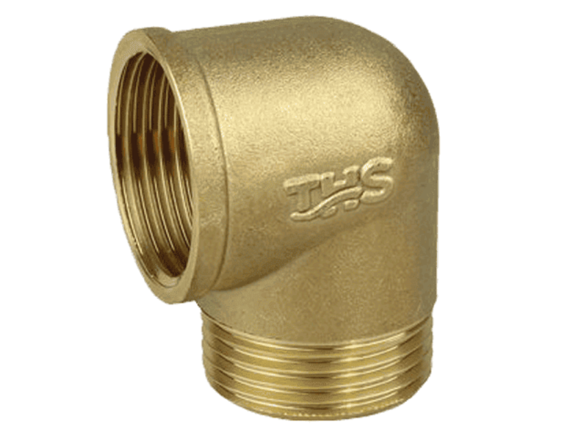 COUDE EN LAITON JAUNE PLAQUÉ 3/4"" M x 3/4"" F